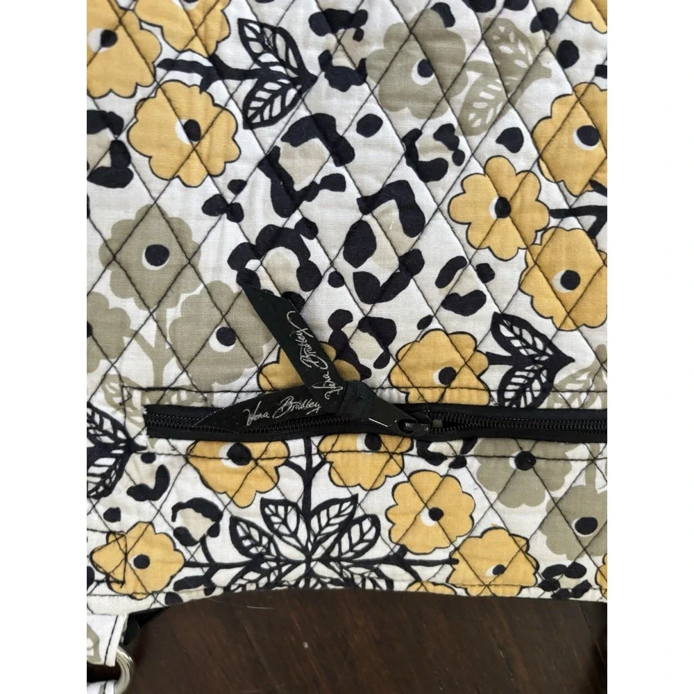 VERA BRADLEY Go Wild Yellow Black Hipster Crossbody Purse Cotton Quilted Bag